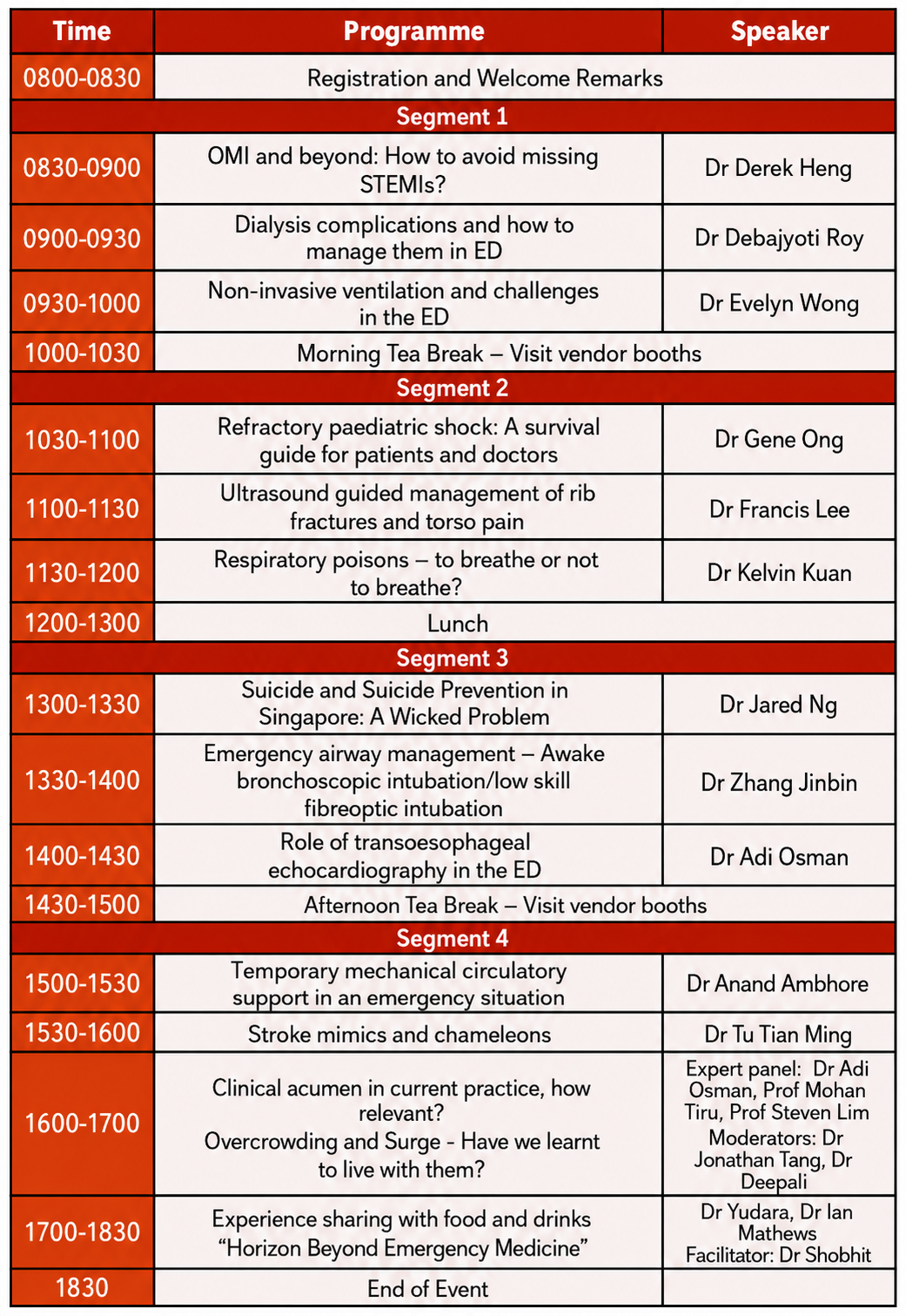Event Programme